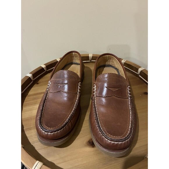Sperry Top-Sider Gold Cup Brown Leather Penny Loafers Men Size 9M - Picture 1 of 6